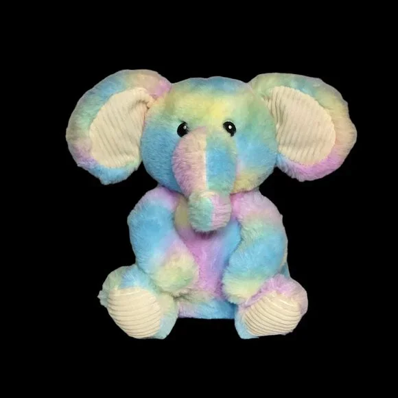 Spark Create Imagine Elephant Multicolor Tie Dye Rattle Crinkle Toy Plush 9" - Picture 1 of 8